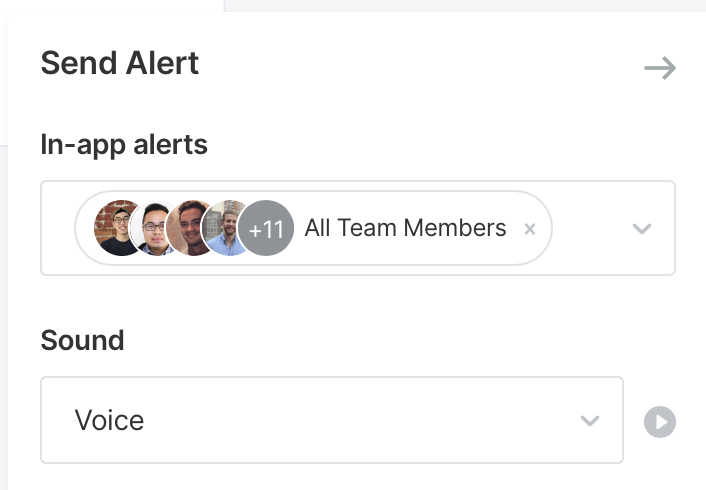 Sending the alert to all team members.